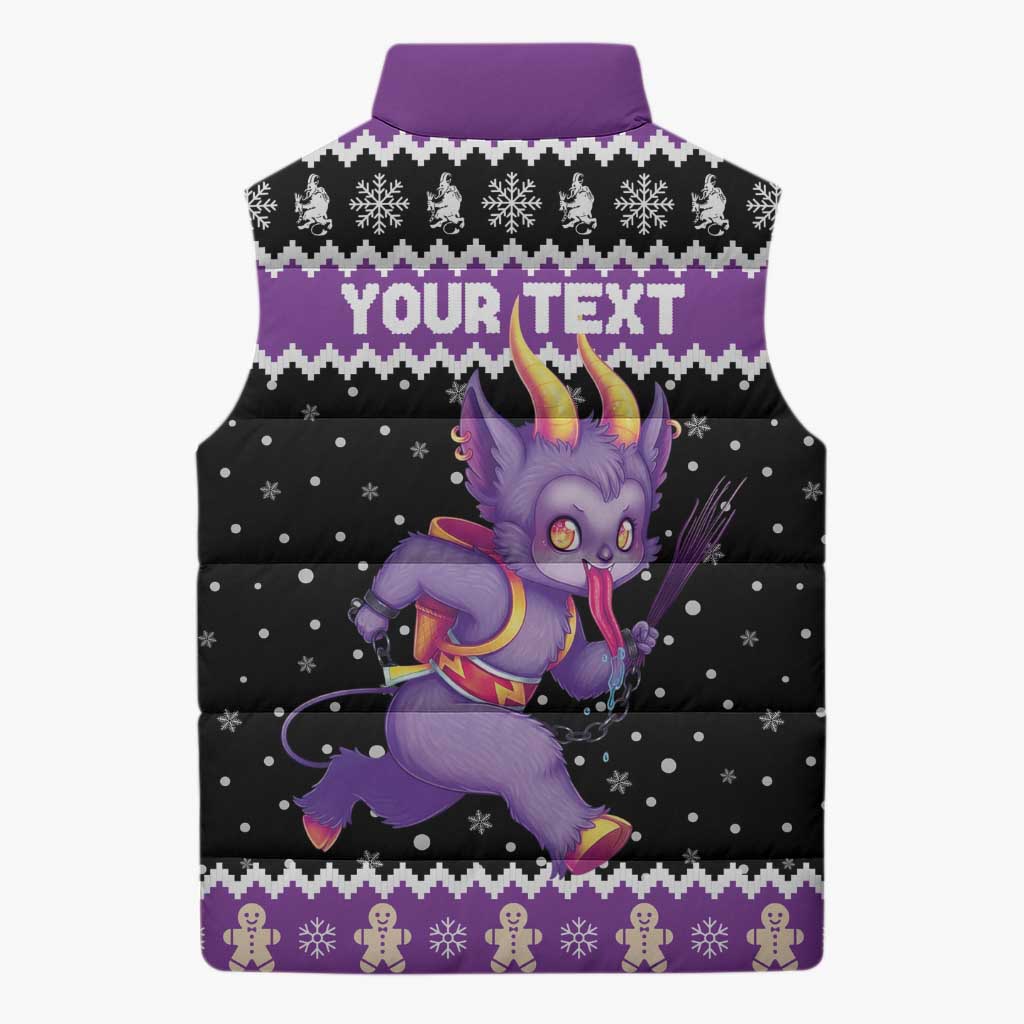 Personalized German Krampus Christmas Sleeveless Puffer Jacket German Christmas Legend - Wonder Print Shop