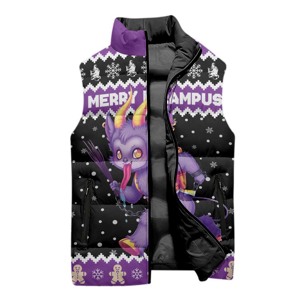 Personalized German Krampus Christmas Sleeveless Puffer Jacket German Christmas Legend - Wonder Print Shop