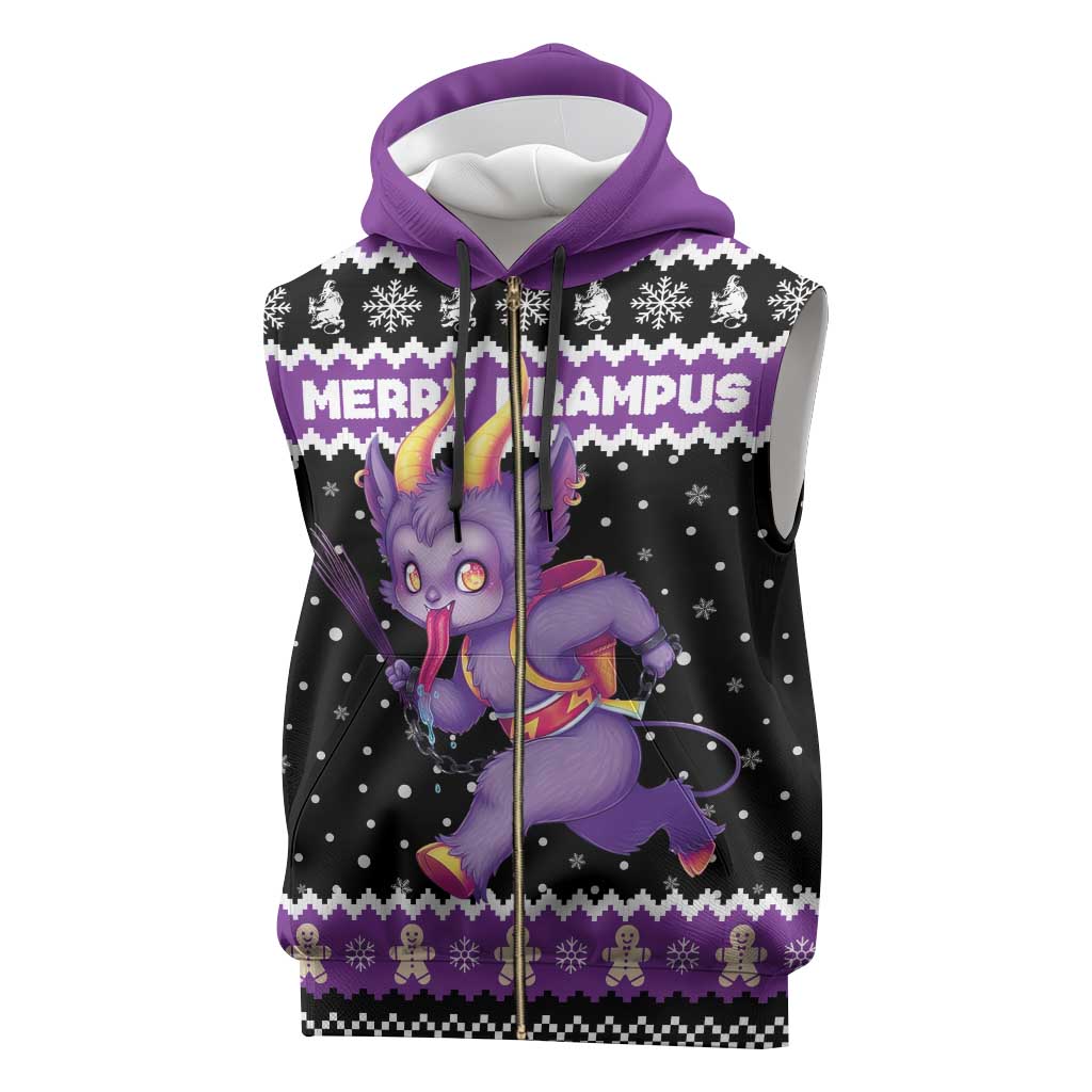 Personalized German Krampus Christmas Sleeveless Zip Hoodie German Christmas Legend - Wonder Print Shop