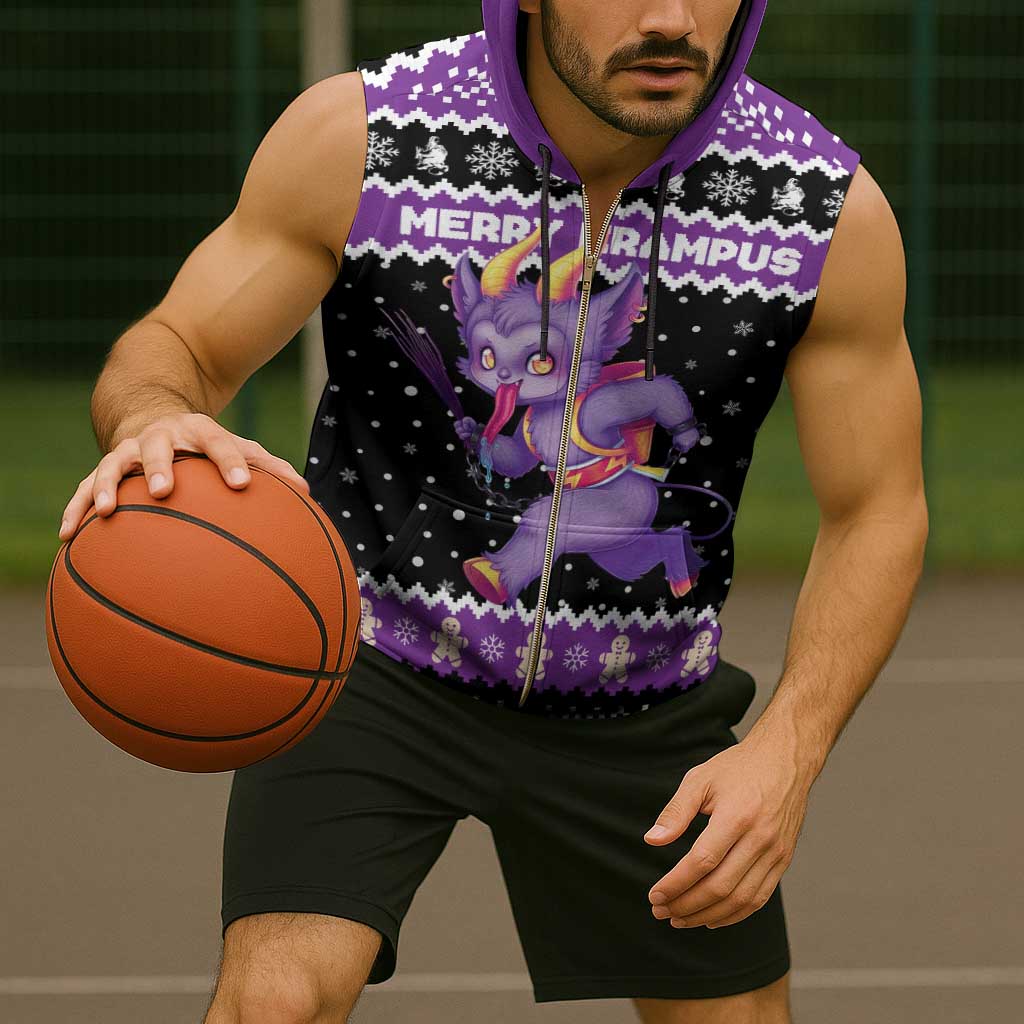 Personalized German Krampus Christmas Sleeveless Zip Hoodie German Christmas Legend - Wonder Print Shop