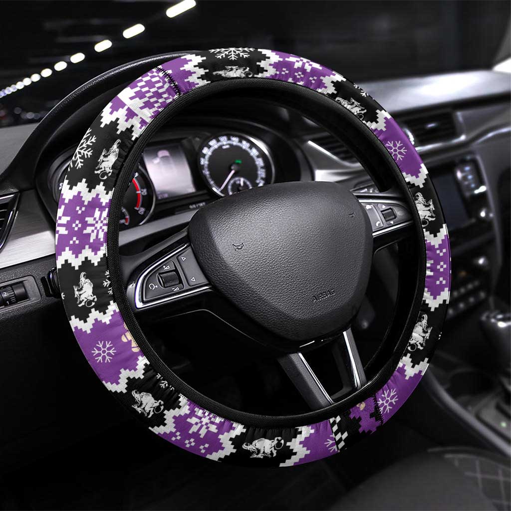 German Krampus Christmas Steering Wheel Cover German Christmas Legend - Wonder Print Shop