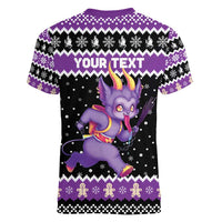 Personalized German Krampus Christmas Women V-Neck T-Shirt German Christmas Legend - Wonder Print Shop