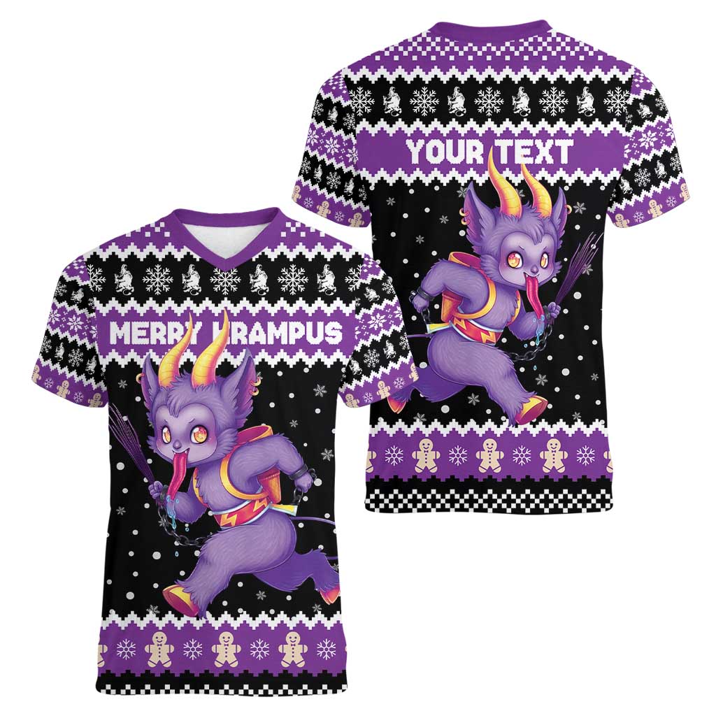 Personalized German Krampus Christmas Women V-Neck T-Shirt German Christmas Legend - Wonder Print Shop