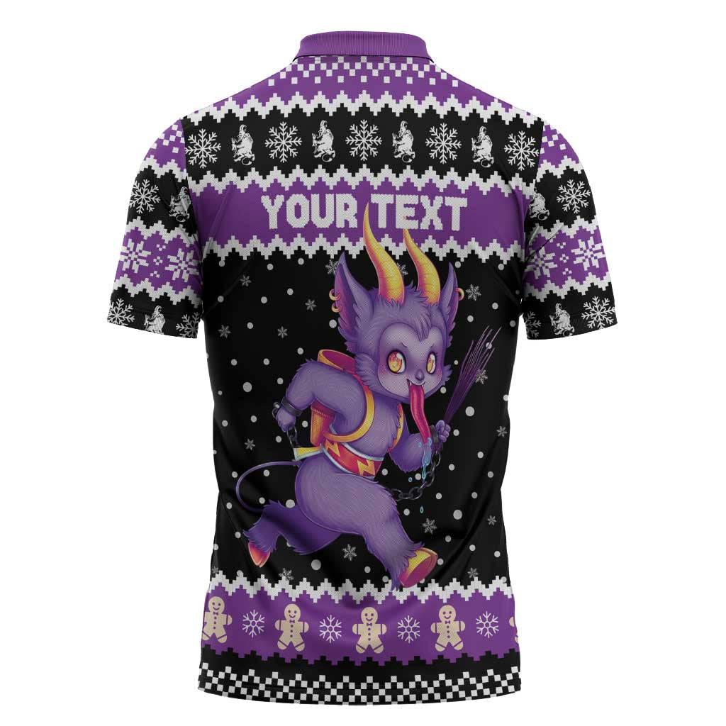 Personalized German Krampus Christmas Zipper Polo Shirt German Christmas Legend - Wonder Print Shop