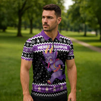 Personalized German Krampus Christmas Zipper Polo Shirt German Christmas Legend - Wonder Print Shop