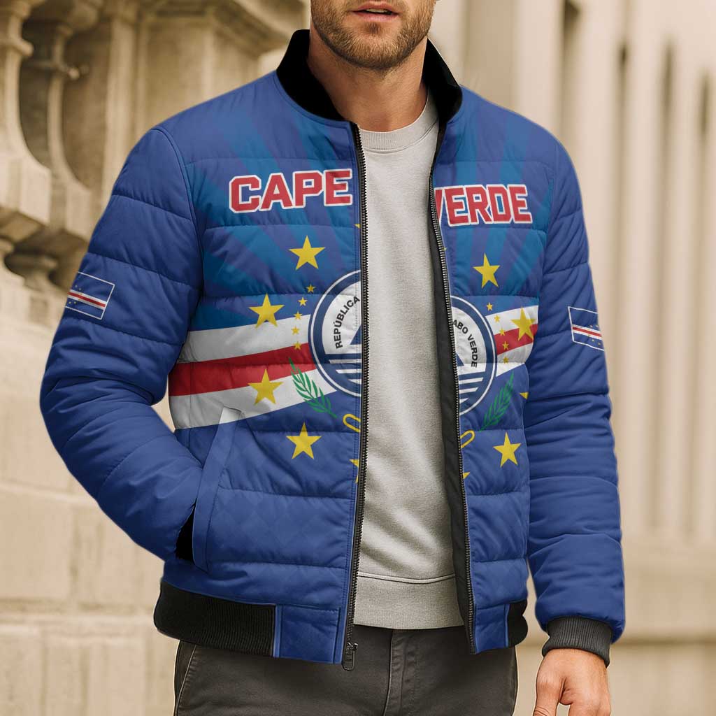 Cape Verde Football 2026 Bomber Puffer Jacket Historic First World Cup Appearance - Wonder Print Shop