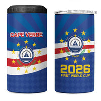 Cape Verde Football 2026 4 in 1 Can Cooler Tumbler Historic First World Cup Appearance - Wonder Print Shop