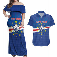 Cape Verde Football 2026 Couples Matching Off Shoulder Maxi Dress and Hawaiian Shirt Historic First World Cup Appearance - Wonder Print Shop