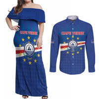 Cape Verde Football 2026 Couples Matching Off Shoulder Maxi Dress and Long Sleeve Button Shirt Historic First World Cup Appearance - Wonder Print Shop