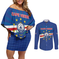 Cape Verde Football 2026 Couples Matching Off Shoulder Short Dress and Long Sleeve Button Shirt Historic First World Cup Appearance - Wonder Print Shop