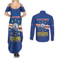 Cape Verde Football 2026 Couples Matching Summer Maxi Dress and Long Sleeve Button Shirt Historic First World Cup Appearance - Wonder Print Shop