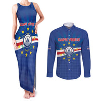 Cape Verde Football 2026 Couples Matching Tank Maxi Dress and Long Sleeve Button Shirt Historic First World Cup Appearance - Wonder Print Shop
