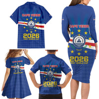Cape Verde Football 2026 Family Matching Long Sleeve Bodycon Dress and Hawaiian Shirt Historic First World Cup Appearance - Wonder Print Shop