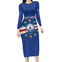 Cape Verde Football 2026 Family Matching Long Sleeve Bodycon Dress and Hawaiian Shirt Historic First World Cup Appearance - Wonder Print Shop
