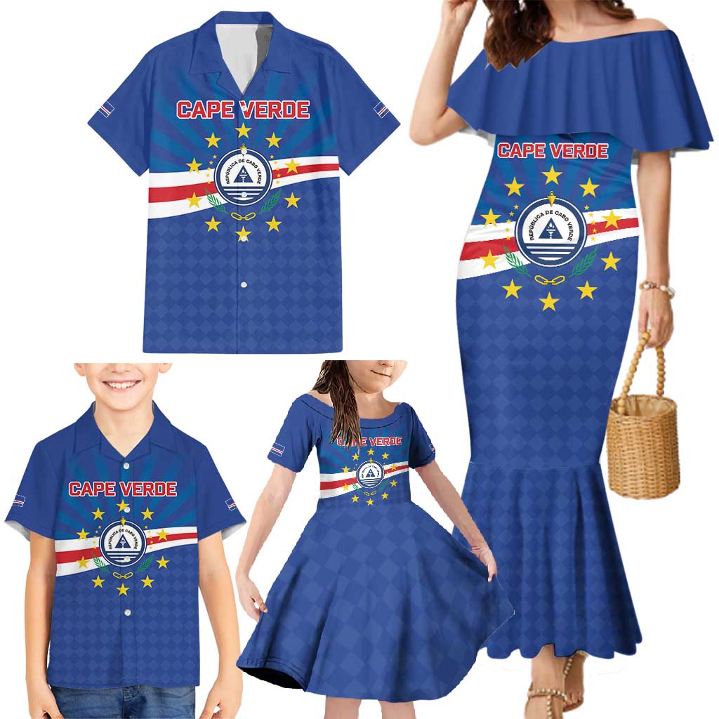Cape Verde Football 2026 Family Matching Mermaid Dress and Hawaiian Shirt Historic First World Cup Appearance - Wonder Print Shop