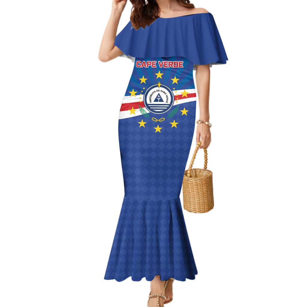 Cape Verde Football 2026 Family Matching Mermaid Dress and Hawaiian Shirt Historic First World Cup Appearance - Wonder Print Shop