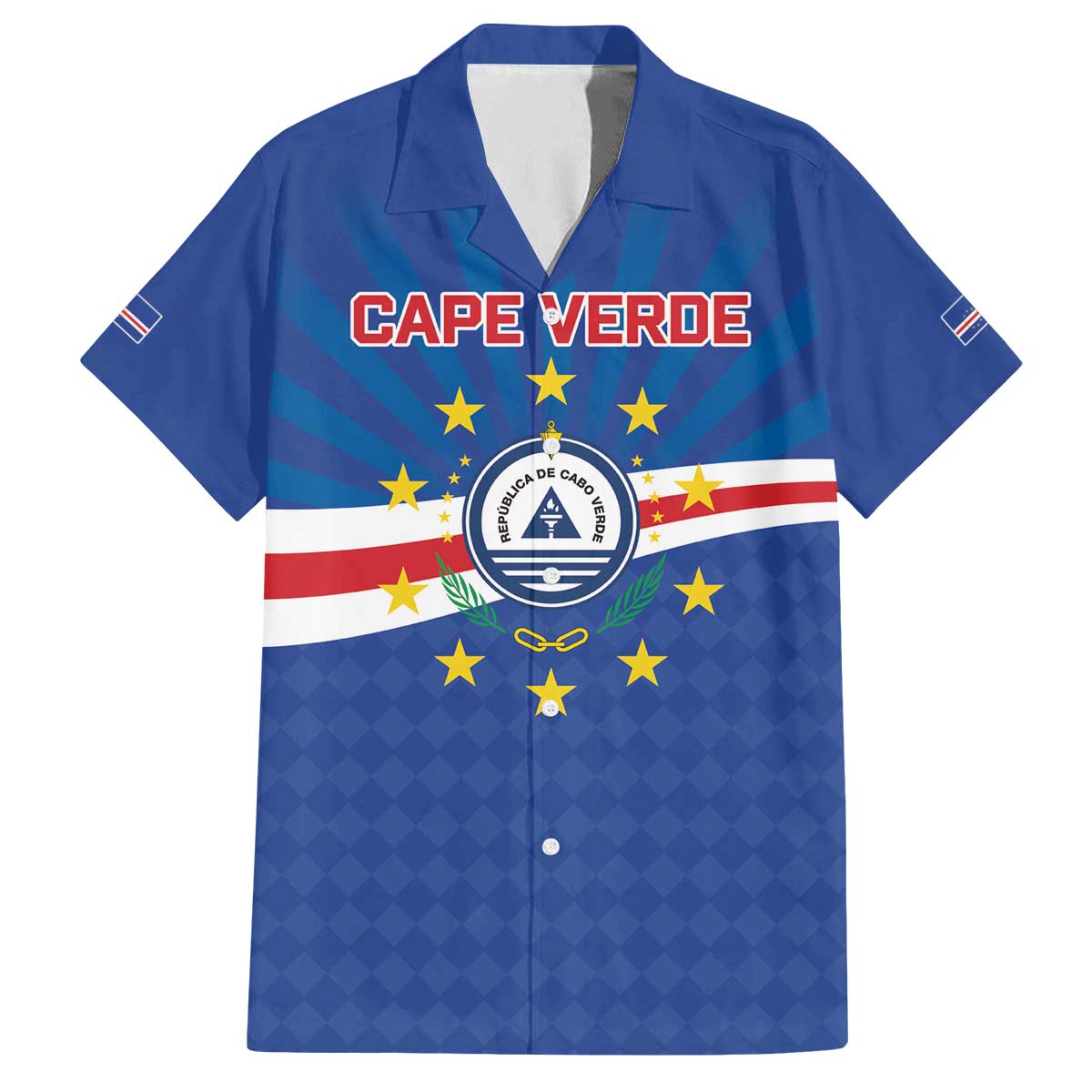 Cape Verde Football 2026 Family Matching Off The Shoulder Long Sleeve Dress and Hawaiian Shirt Historic First World Cup Appearance - Wonder Print Shop
