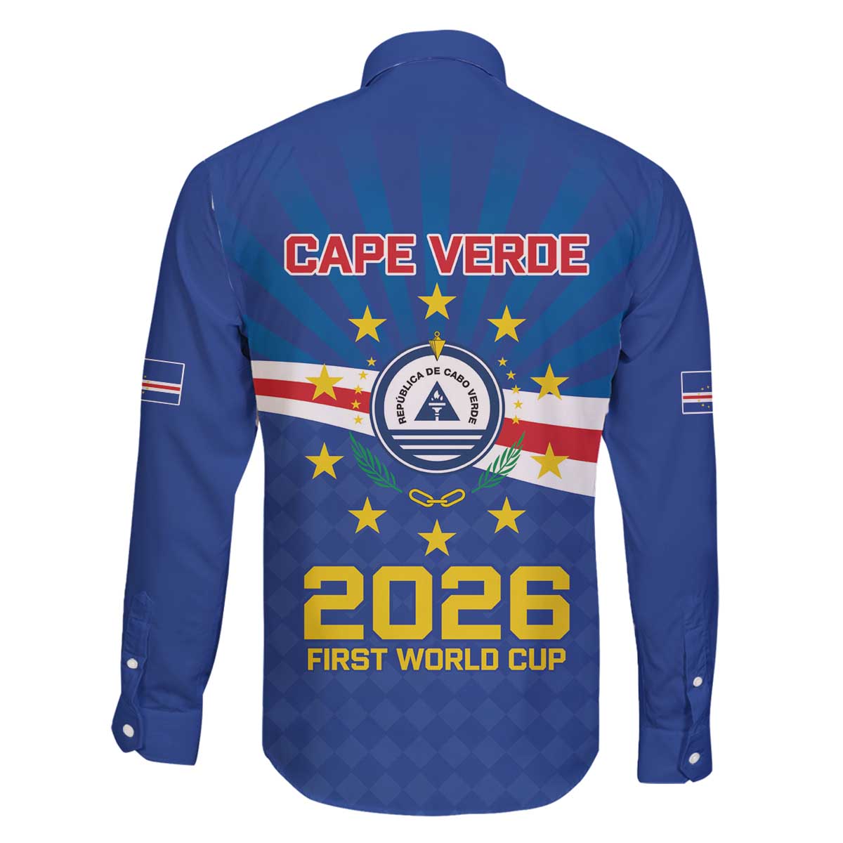 Cape Verde Football 2026 Family Matching Off The Shoulder Long Sleeve Dress and Hawaiian Shirt Historic First World Cup Appearance - Wonder Print Shop