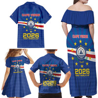 Cape Verde Football 2026 Family Matching Off Shoulder Maxi Dress and Hawaiian Shirt Historic First World Cup Appearance - Wonder Print Shop