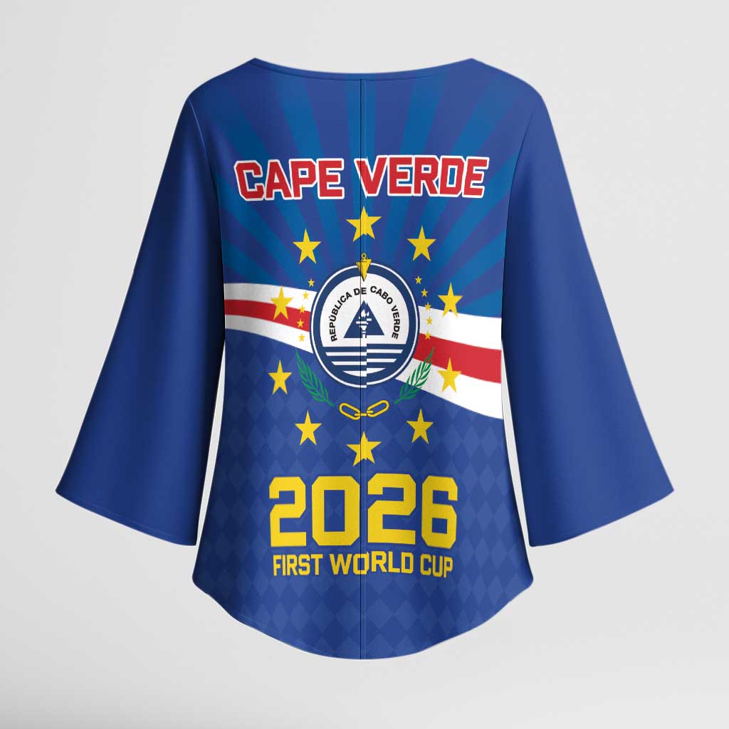 Cape Verde Football 2026 Kimono Sleeve Blouse Historic First World Cup Appearance - Wonder Print Shop