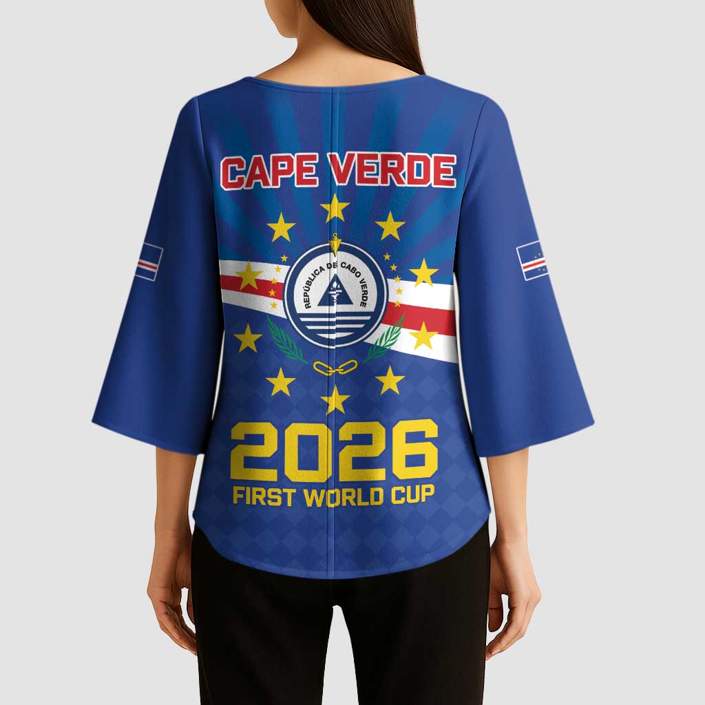 Cape Verde Football 2026 Kimono Sleeve Blouse Historic First World Cup Appearance - Wonder Print Shop