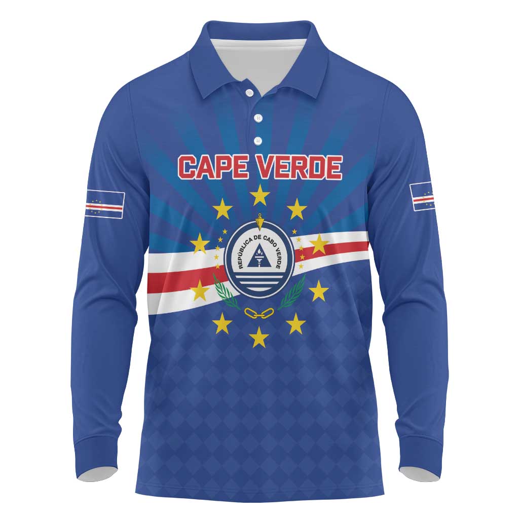 Cape Verde Football 2026 Long Sleeve Polo Shirt Historic First World Cup Appearance - Wonder Print Shop