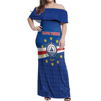 Cape Verde Football 2026 Off Shoulder Maxi Dress Historic First World Cup Appearance - Wonder Print Shop
