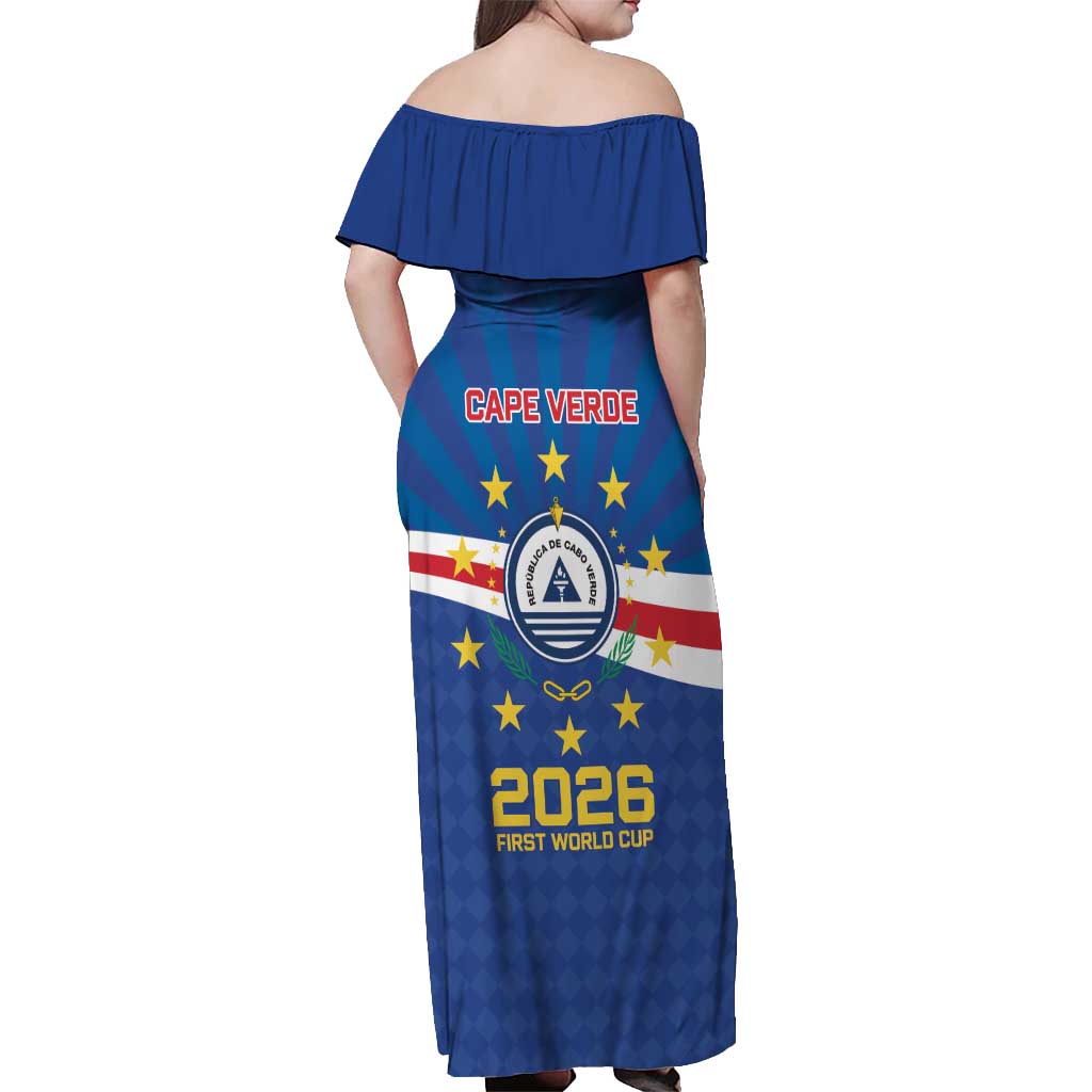 Cape Verde Football 2026 Off Shoulder Maxi Dress Historic First World Cup Appearance - Wonder Print Shop