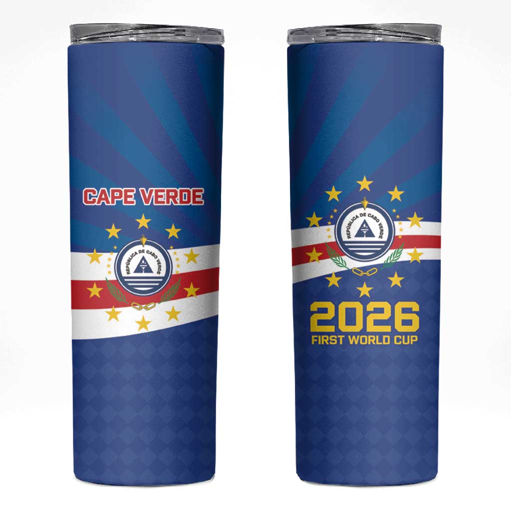 Cape Verde Football 2026 Skinny Tumbler Historic First World Cup Appearance - Wonder Print Shop