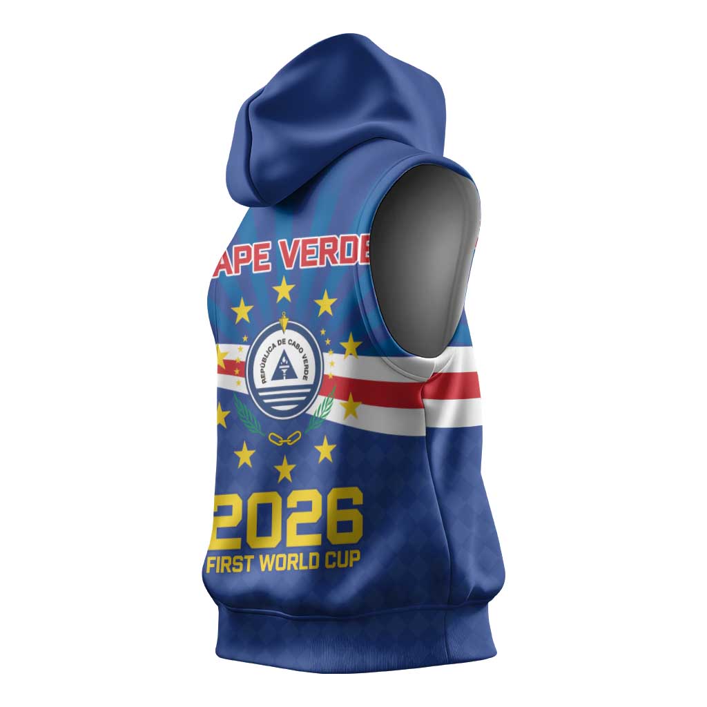 Cape Verde Football 2026 Sleeveless Hoodie Historic First World Cup Appearance - Wonder Print Shop