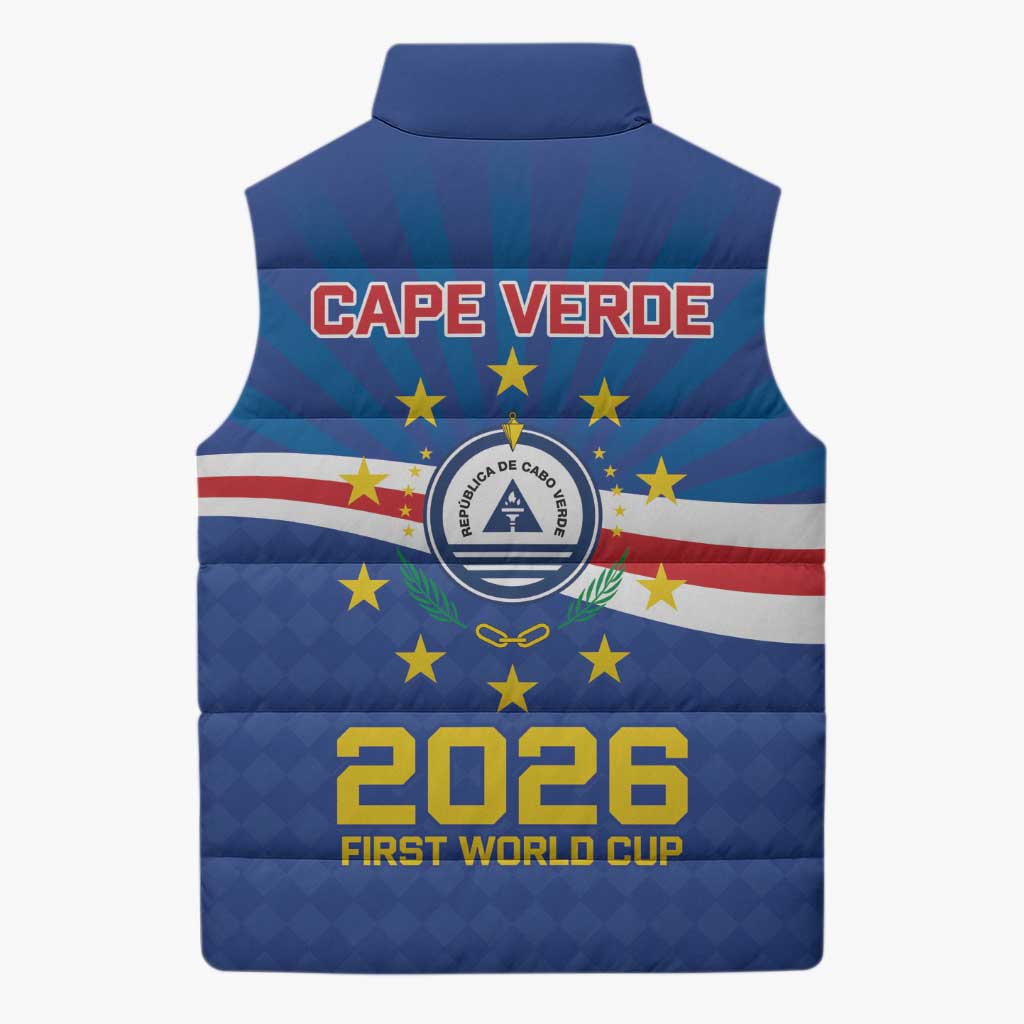 Cape Verde Football 2026 Sleeveless Puffer Jacket Historic First World Cup Appearance - Wonder Print Shop