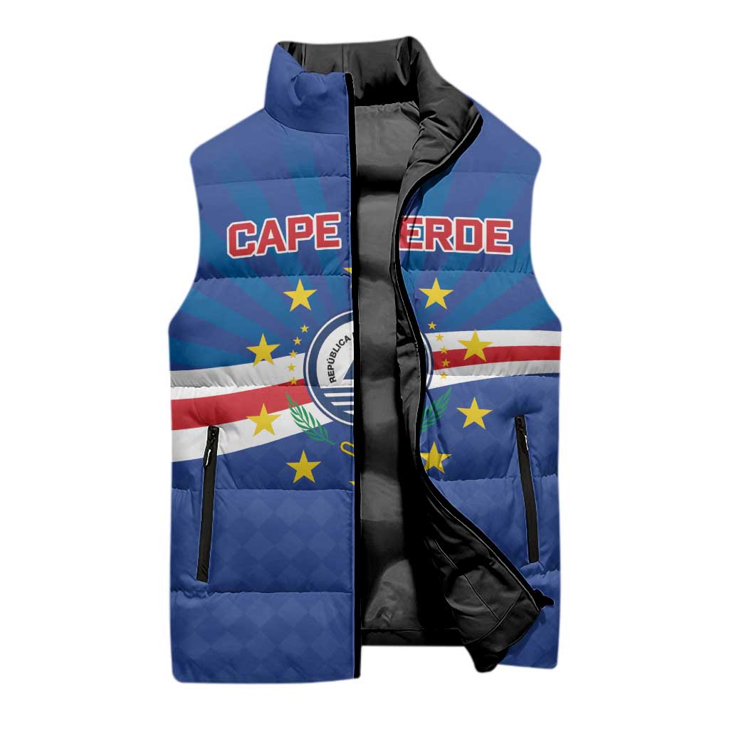 Cape Verde Football 2026 Sleeveless Puffer Jacket Historic First World Cup Appearance - Wonder Print Shop