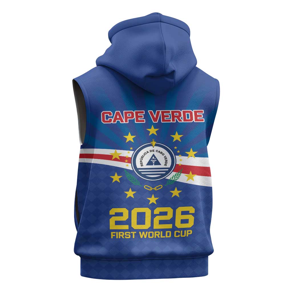 Cape Verde Football 2026 Sleeveless Zip Hoodie Historic First World Cup Appearance - Wonder Print Shop