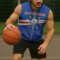 Cape Verde Football 2026 Sleeveless Zip Hoodie Historic First World Cup Appearance - Wonder Print Shop