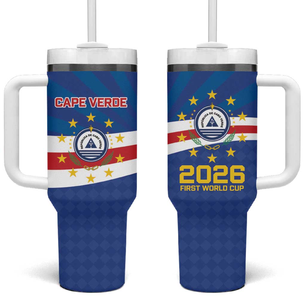 Cape Verde Football 2026 Tumbler With Handle Historic First World Cup Appearance - Wonder Print Shop