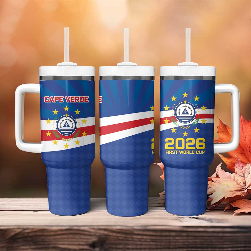 Cape Verde Football 2026 Tumbler With Handle Historic First World Cup Appearance - Wonder Print Shop