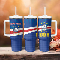 Cape Verde Football 2026 Tumbler With Handle Historic First World Cup Appearance - Wonder Print Shop