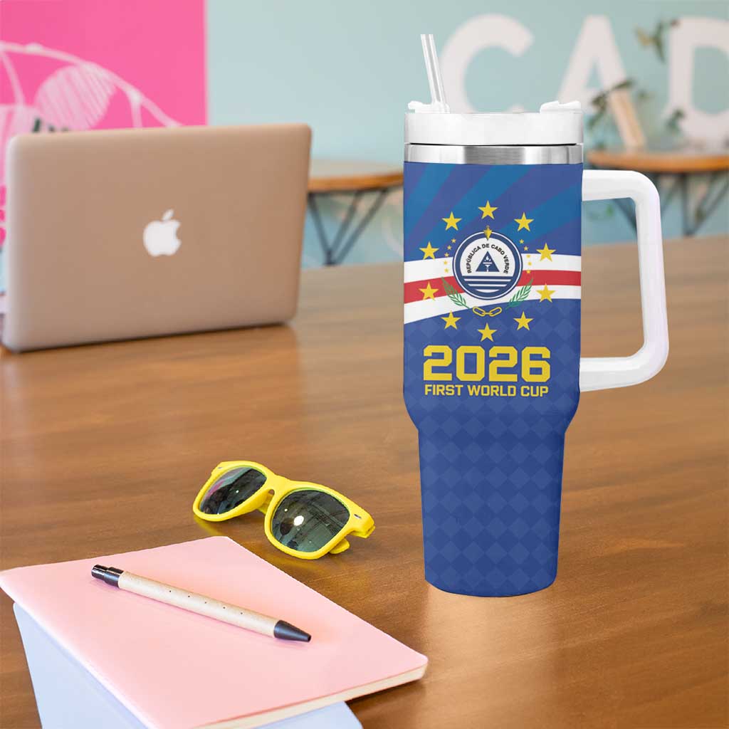 Cape Verde Football 2026 Tumbler With Handle Historic First World Cup Appearance - Wonder Print Shop