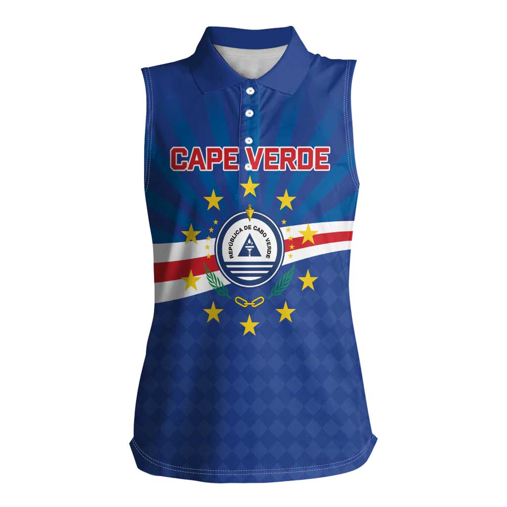 Cape Verde Football 2026 Women Sleeveless Polo Shirt Historic First World Cup Appearance - Wonder Print Shop