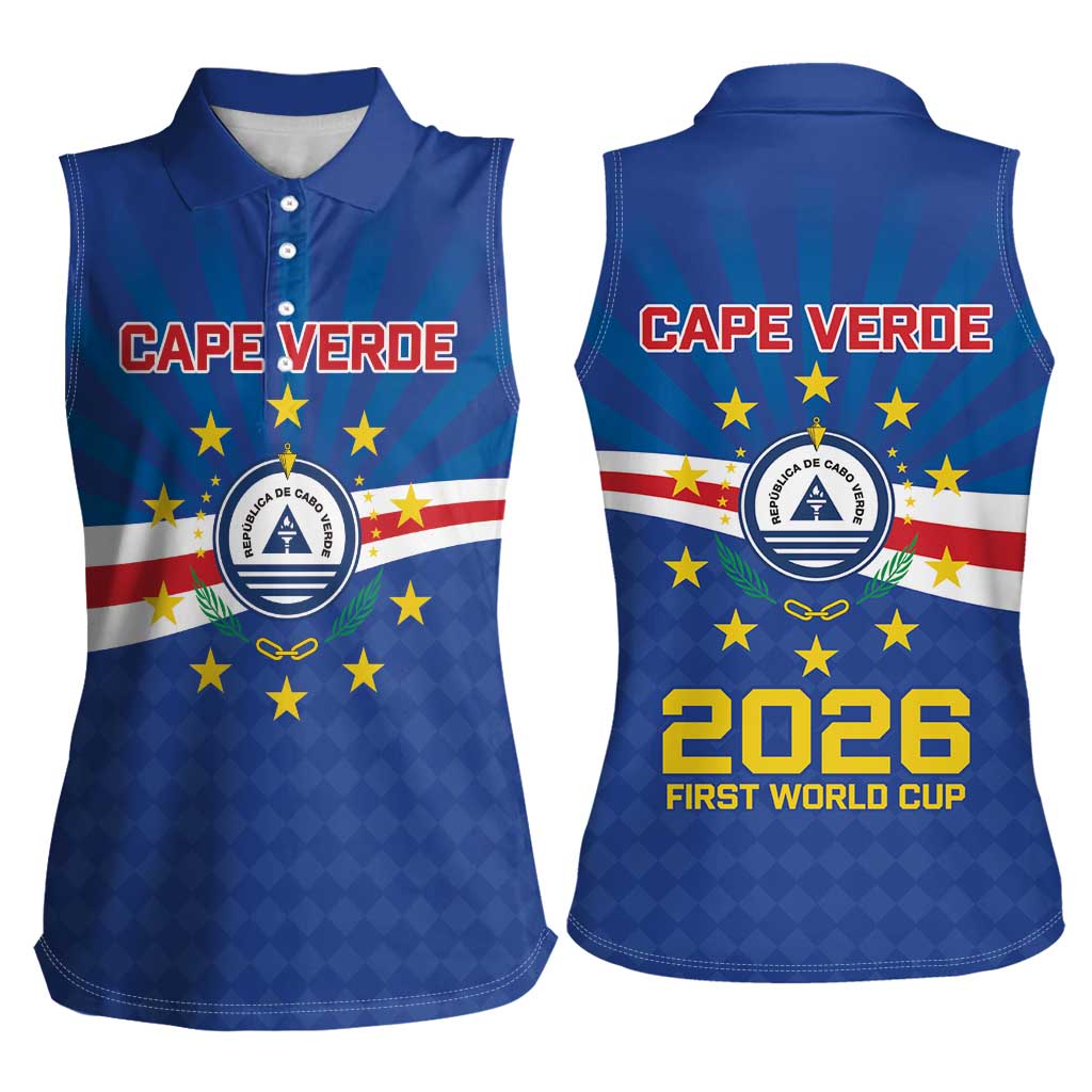 Cape Verde Football 2026 Women Sleeveless Polo Shirt Historic First World Cup Appearance - Wonder Print Shop