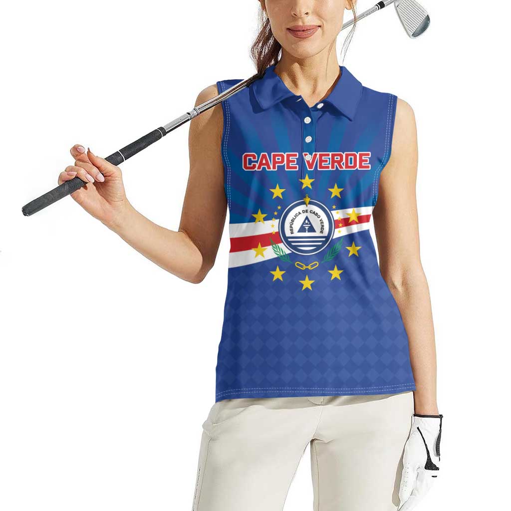 Cape Verde Football 2026 Women Sleeveless Polo Shirt Historic First World Cup Appearance - Wonder Print Shop