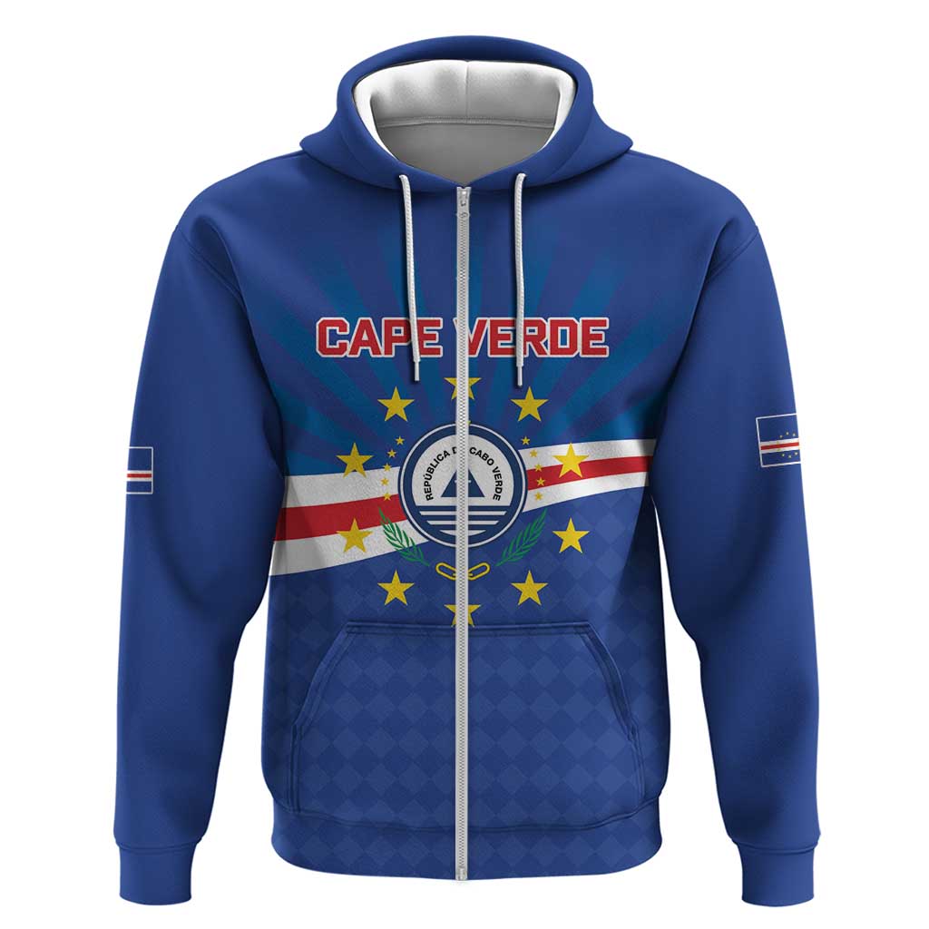 Cape Verde Football 2026 Zip Hoodie Historic First World Cup Appearance - Wonder Print Shop