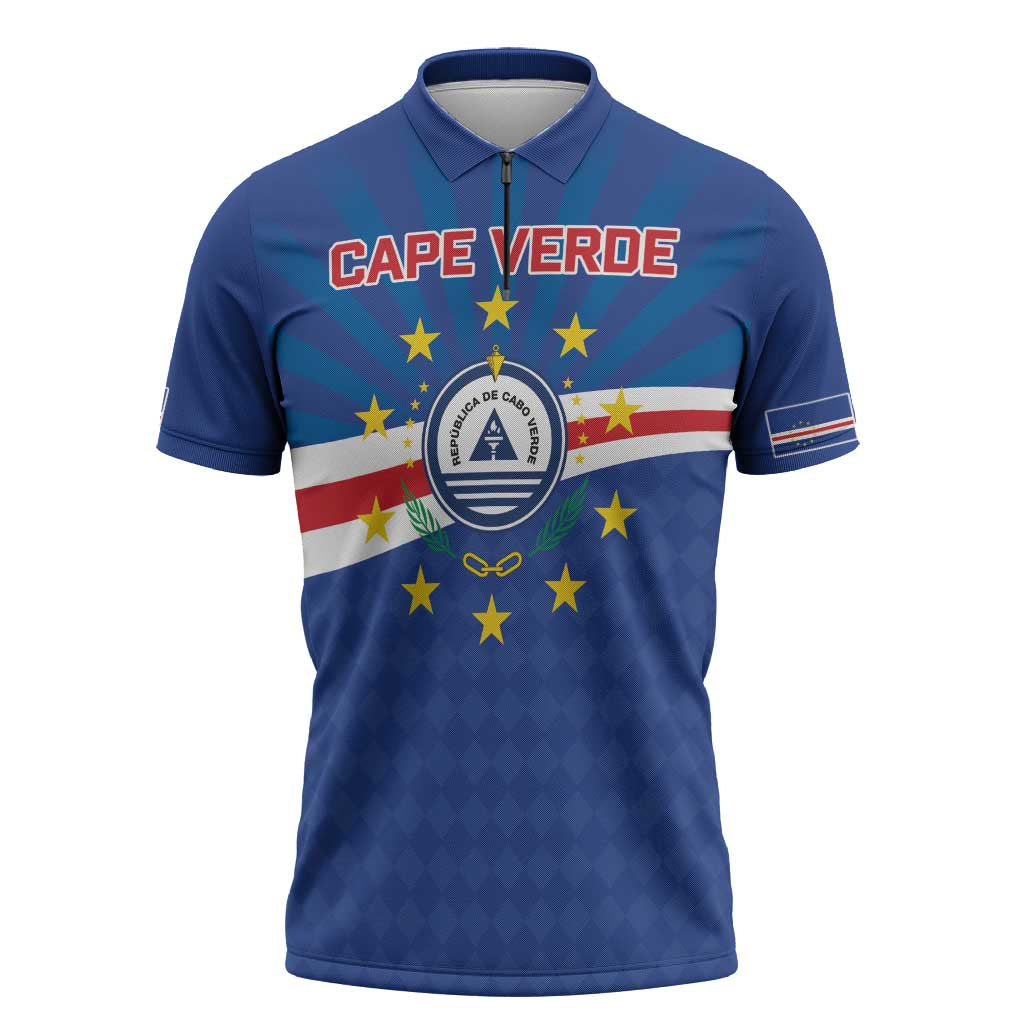 Cape Verde Football 2026 Zipper Polo Shirt Historic First World Cup Appearance - Wonder Print Shop
