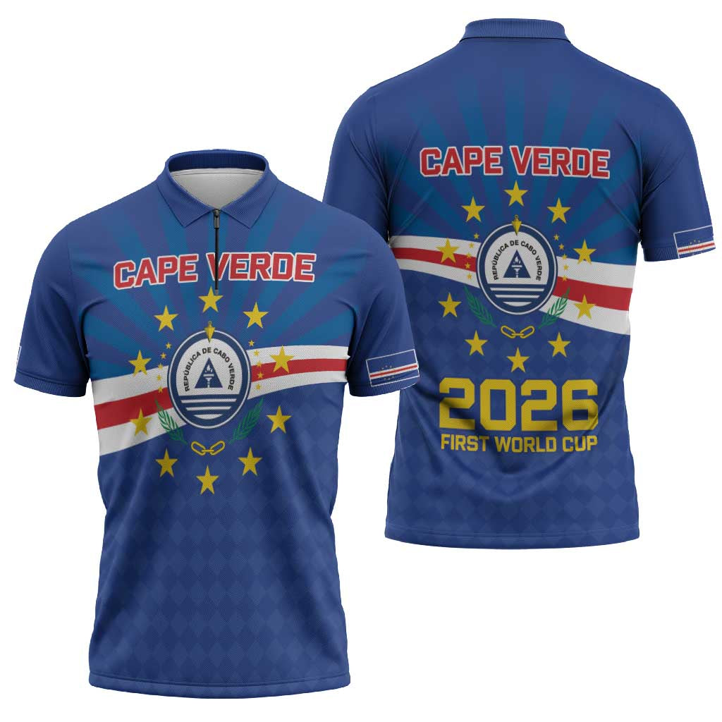 Cape Verde Football 2026 Zipper Polo Shirt Historic First World Cup Appearance - Wonder Print Shop