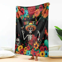 Seis Siete Dia de los Muertos Blanket Mexican Funny 67 Calaca Skeleton Sombrero - Wonder Print Shop