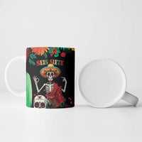 Seis Siete Dia de los Muertos Ceramic Mug Mexican Funny 67 Calaca Skeleton Sombrero - Wonder Print Shop