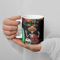 Seis Siete Dia de los Muertos Ceramic Mug Mexican Funny 67 Calaca Skeleton Sombrero - Wonder Print Shop