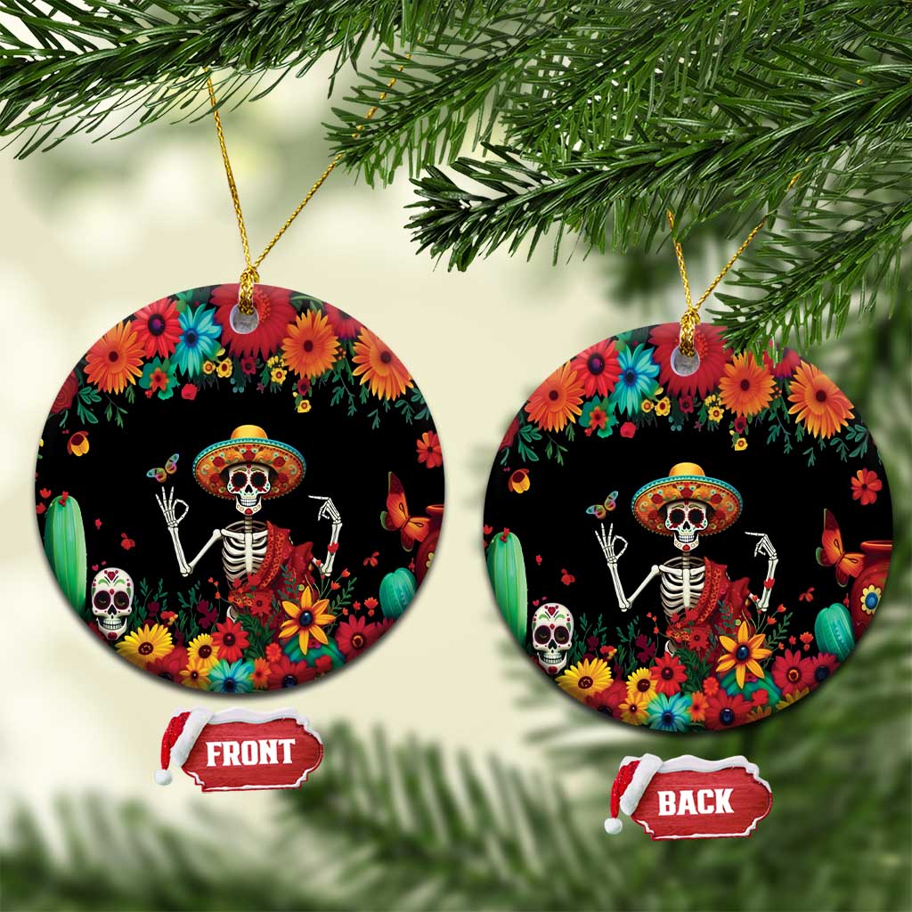 Seis Siete Dia de los Muertos Ceramic Ornament Mexican Funny 67 Calaca Skeleton Sombrero - Wonder Print Shop