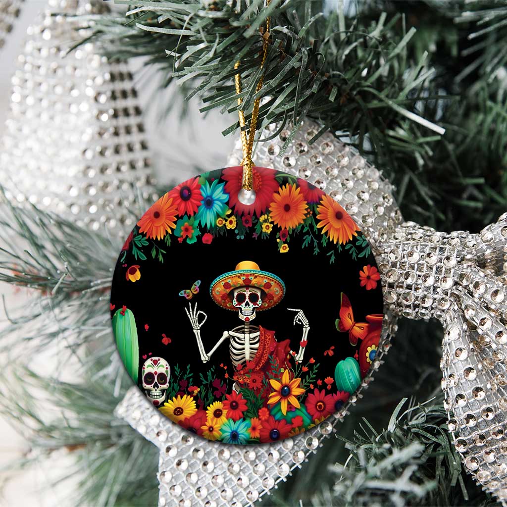Seis Siete Dia de los Muertos Ceramic Ornament Mexican Funny 67 Calaca Skeleton Sombrero - Wonder Print Shop