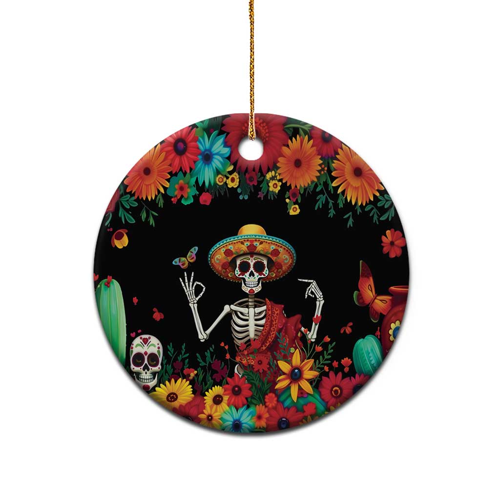 Seis Siete Dia de los Muertos Ceramic Ornament Mexican Funny 67 Calaca Skeleton Sombrero - Wonder Print Shop